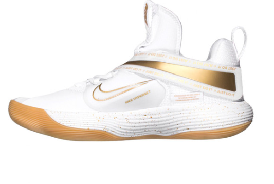 NIKE REACT HYPERSET SE VOLLEYBALL SHOE WHITE/GOLD