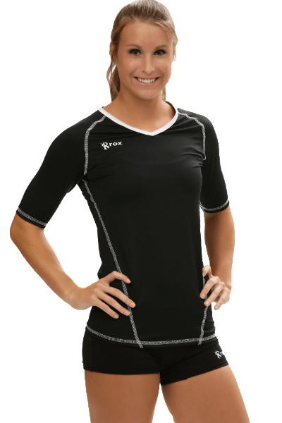 Compliant 1/2 Sleeve Black | 1365,Women's Jerseys - Rox Volleyball 