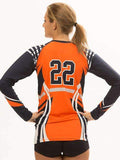Vertigo Women's Long Sleeve Sublimated Jersey,Custom - Rox Volleyball 