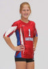 Quantum Women's Half Sleeve Sublimated Jersey,Custom - Rox Volleyball 